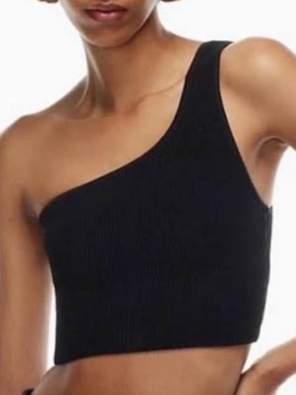 Babaton by Aritzia Sculptknit One Shoulder Cropped Tank